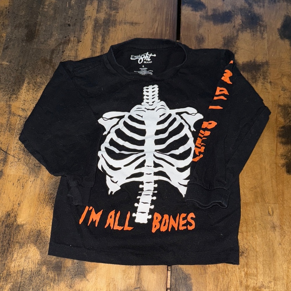 Eighty Eight Black Skeleton Long Sleeve Tee